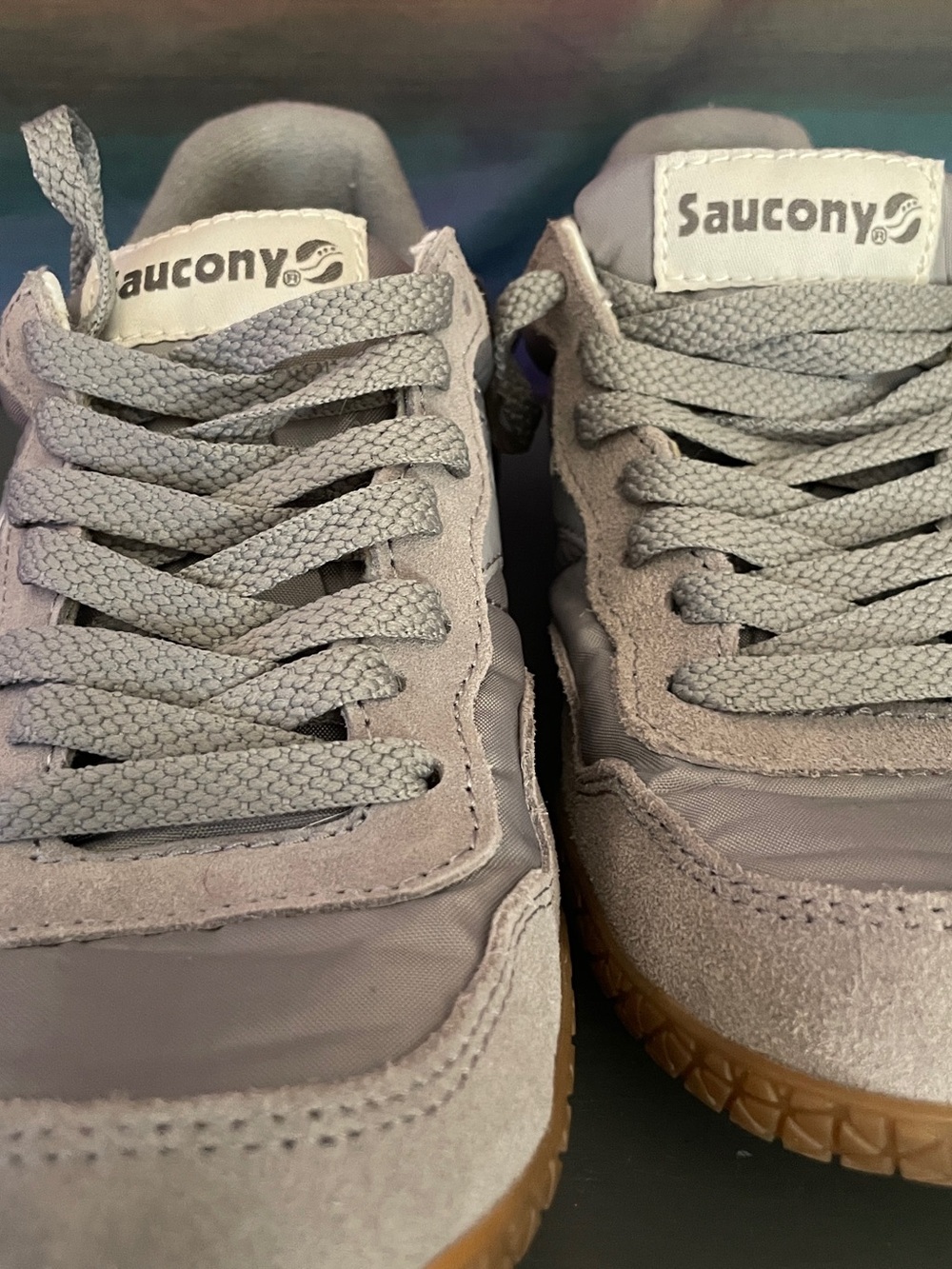 Saucony Originals Bullet Gray White Suede Nylon Sneakers Men’s 7 Heritage - Picture 7 of 14